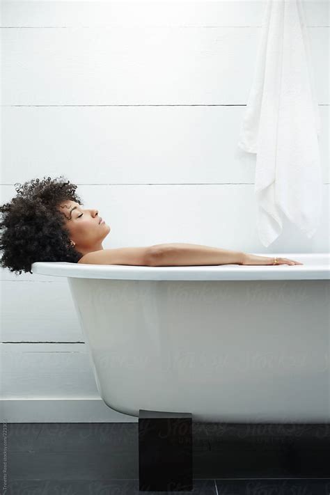 Woman Relaxing And Meditating While Taking A Bath Del Colaborador De Stocksy Trinette Reed