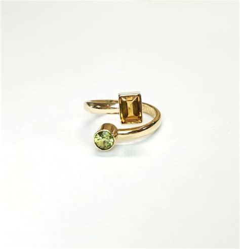 Gouden Ring Overslag Citrien Peridot The Gold Xperience