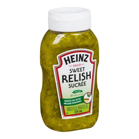 Heinz Sweet Relish Upside Down Squeeze Bottle 375mlunit 12 Unitscase