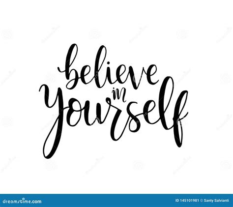 Believe In Yourself Hand Lettering Inscription Positive Typography