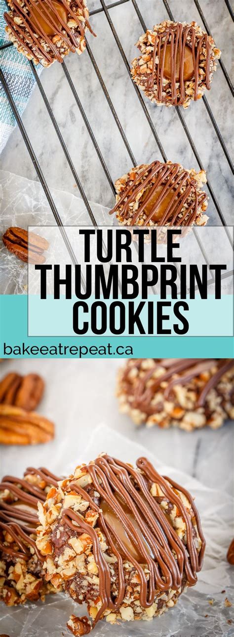 Turtle Thumbprint Cookies Bake Eat Repeat Recipe Turtle