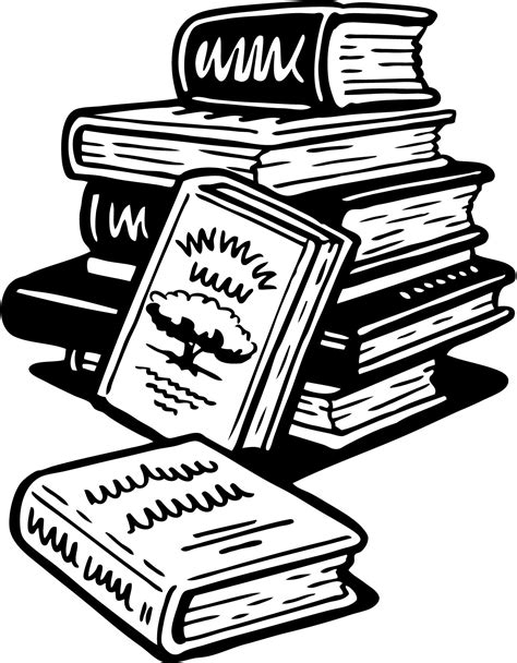 Images For Stack Of Books Cartoon Black And White Book Clip Art