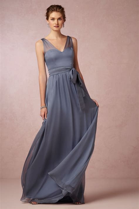 Josephine Dress In Steel Blue From Bhldn Slate Blue Bridesmaid Dresses