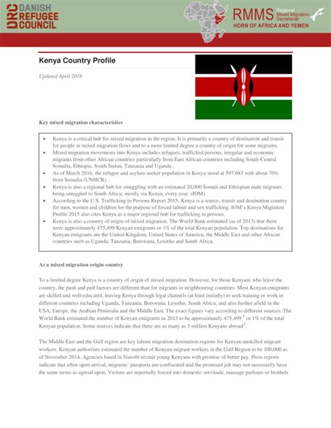 Kenya Country Profile Updated April 2016 Kenya Reliefweb