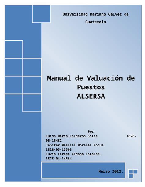 Doc Manual De Valuaci N De Puestos Dokumen Tips