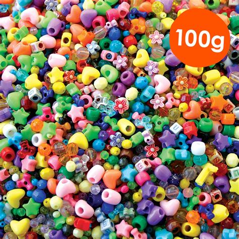 Assorted Beads 100g Pack Beads And Jewellery Making Cleverpatch