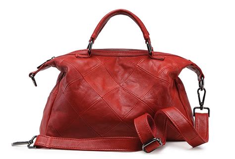 Wholesale Diamond Soft Top Grain Genuine Leather Shoulder Bag Hobo Bag