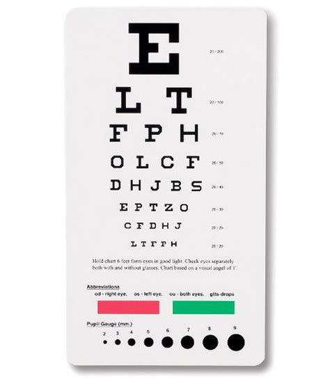 Prestige Medical 3909 Snellen Pocket Eye Chart Buy Online In United