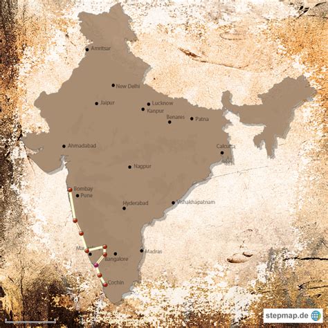 Stepmap India Gesamtstrecke Landkarte Für Indien