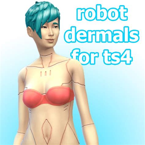 Mod The Sims Robot Dermal Tattoos Sims 4 Skin Sims 4 Sims 4 Anime Sims 4 Body Mods