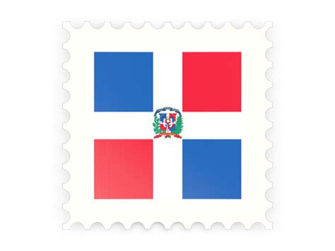 Postage Stamp Icon Illustration Of Flag Of Dominican Republic