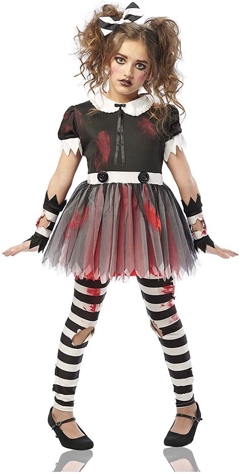 Dreadful Doll Girls Child Scary Porcelain Puppet Halloween Costume M