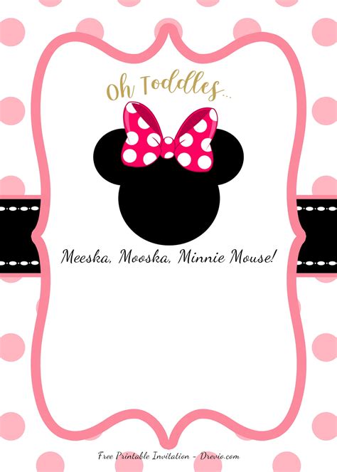 Customizable Downloadable Minnie Mouse Invitation Template