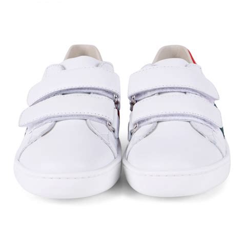 Gucci Leather Sneakers In White Bambinifashioncom