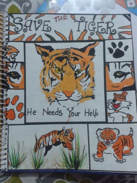 Poster On Save Tiger With Slogan Drawing Peepsburghcom