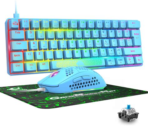 Mechanical Gaming Keyboard And Mouse Combo Set Rgb Backlit Keys