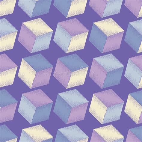 Completely Seamless Abstract Cube Pattern Geometric 3d Background