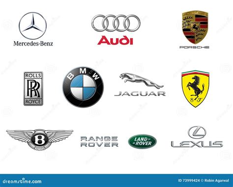 Top Ten Luxury Car Brands Logos Editorial Stock Image Illustration Of