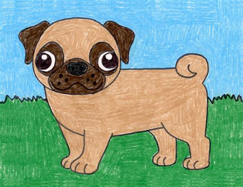 Simple The Right Way To Draw A Pug Tutorial And Pug Canine Coloring Web
