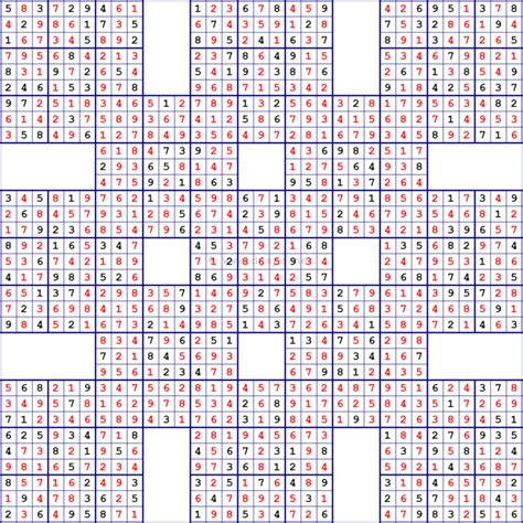 Printable 13 Grid Samurai Sudoku Sudoku Printable Sudoku Printables