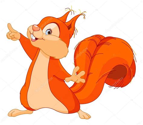 Cute Squirrel Pointing — Stock Vector © Dazdraperma 104131160