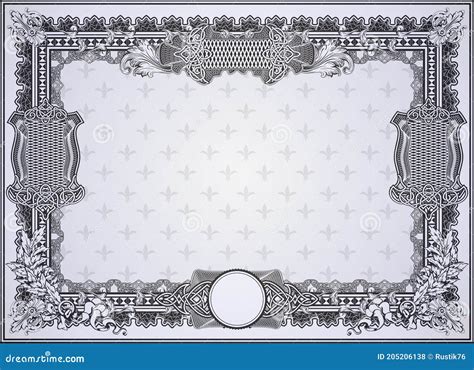 Blank Form For Creating Classic Certificates Stock Illustration