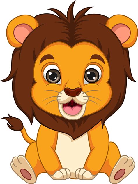 Cute Baby Lion Cartoon Sitting 6798442 Vector Art At Vecteezy