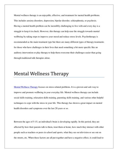 Ppt How Mental Wellness Therapy Can Help You Powerpoint Presentation Id11188970
