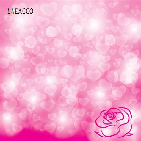 Laeacco Pink Glitter Love Heart Light Bokeh Baby Portrait Photo