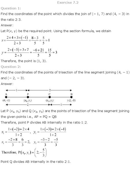 Ncert Solutions For Class 10 Maths Chapter 7 Coordinate Geometry