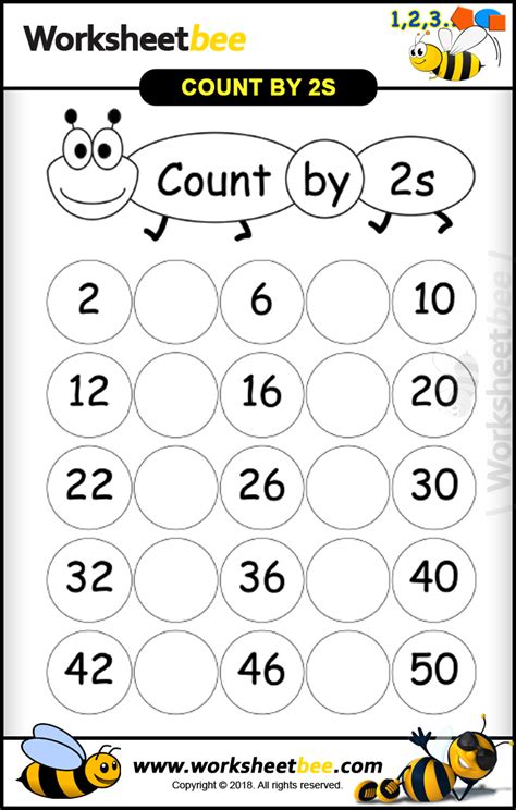 I can skip count within 100 using the hundreds chart and 1000 using the thousands chart. Nice Printable Worksheet for Kids Count by 2s - Worksheet Bee