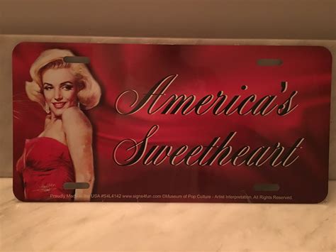 Americas Sweetheart Marilyn Monroe License Plate