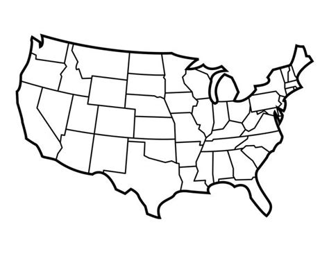 United states map coloring page. Printable United States Outline | United states map, Flag ...