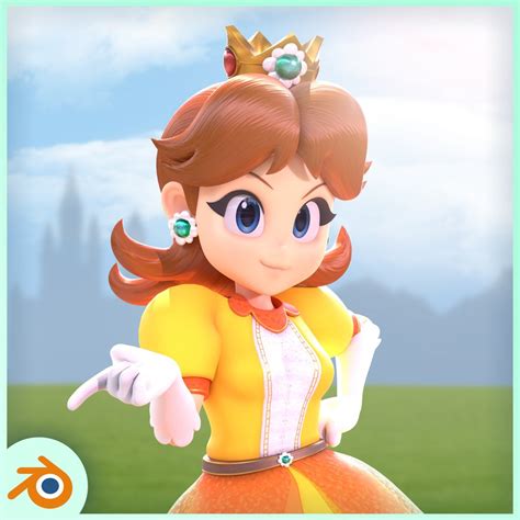 Princess Daisy 3D Model BLENDER 3 0