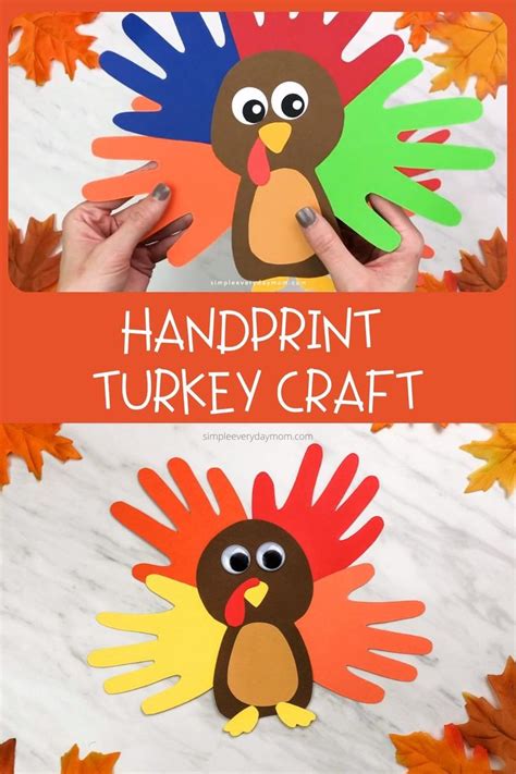 Cute Turkey Handprint Craft For Kids Free Template Video Video