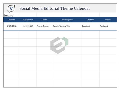 Download Free Social Medial Editorial Calendar Template In Excel