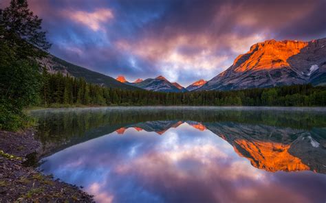 4.0 1280x720 87 girl, glance, protruding tongue. Mount Kidd In Kananaskis Turner Valley Country Alberta Canada Sunrise Landscape Nature Hd ...