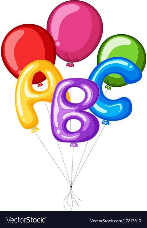 Colorful Balloons With Alphabet Abc Royalty Free Vector