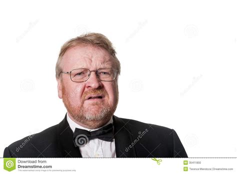 Frowning Middle Aged Man In Tuxedo On White Stock Photo Image 35411850