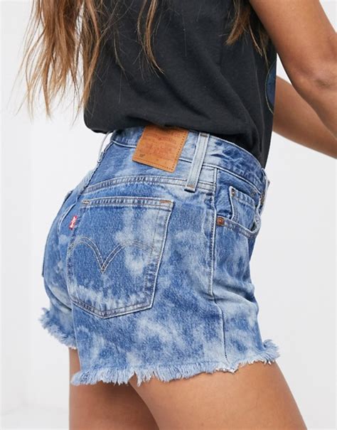 Buy on urban outfitters (us) levi's $69.00. Levi's high rise 501 denim shorts with bleach out effect ...