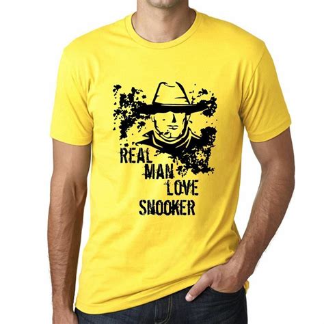 Real Men Love Snooker Mens T Shirt Yellow Birthday T 00542 Shirts