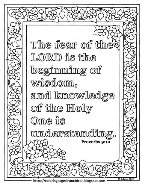 Print And Color Page With Provers 910 Bible Verse Coloring Page