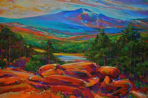 Rocky Mountain View Michael Mckee Landscape Art Modern Painting