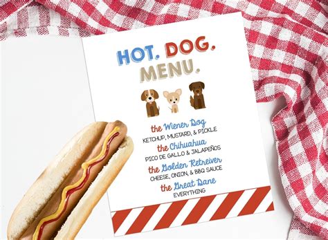 Printable Hot Dog Bar Signs Ar
