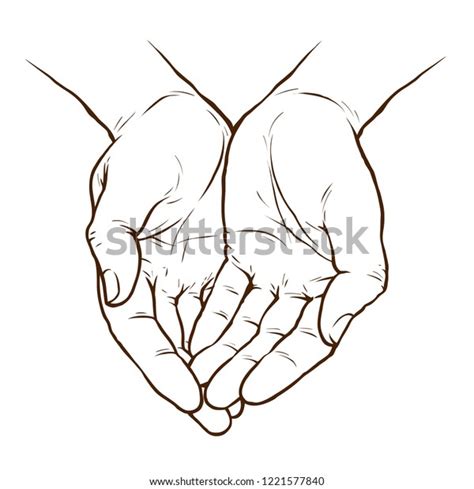 Cupped Hands Folded Arms Sketch Hand Stock Vector Royalty Free