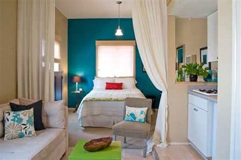 Studio Apartment Setup Ideas With Turquoise Wall Color College