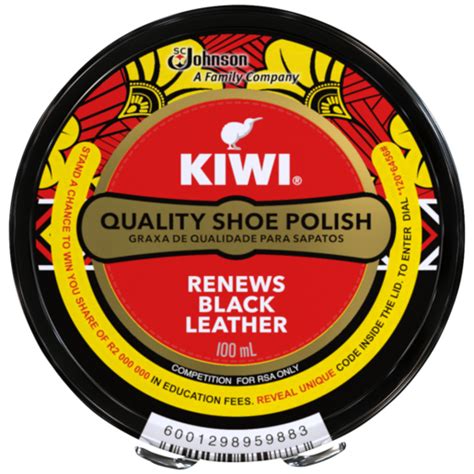 kiwi black shoe polish 100ml polishers cleaning household shoprite za