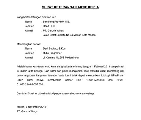 Contoh Surat Pernyataan Kinerja - IMAGESEE