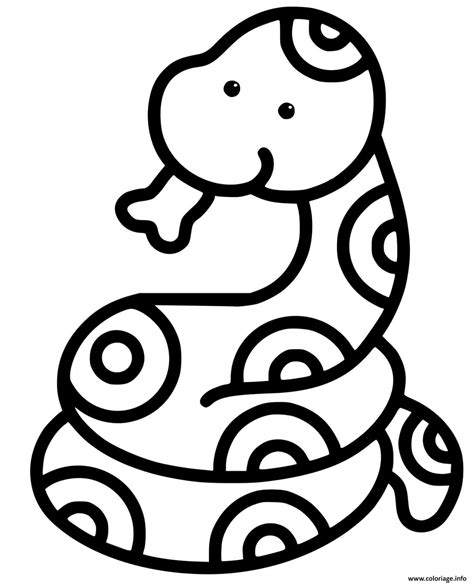 Coloriage Serpent Facile Maternelle 2 Ans Dessin Facile à Imprimer