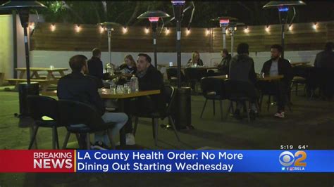 La County Health Order No More Dining Out Starting Wednesday Youtube